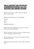 HESI A2 ANATOMY AND PHYSIOLOGY&NewLine;COMPREHENSIVE REVIEW 2026 FULL&NewLine;QUESTIONS AND VERIFIED ANSWERS&NewLine;