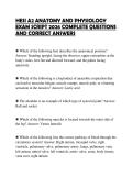 HESI A2 ANATOMY AND PHYSIOLOGY&NewLine;EXAM SCRIPT 2026 COMPLETE QUESTIONS&NewLine;AND CORRECT ANSWERS&NewLine;