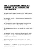 HESI A2 ANATOMY AND PHYSIOLOGY&NewLine;EXAMINATION TEST 2026 QUESTIONS&NewLine;WITH SOLUTIONS&NewLine;