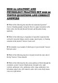 HESI A2 ANATOMY AND&NewLine;PHYSIOLOGY PRACTICE SET 2026 30&NewLine;TESTED QUESTIONS AND CORRECT&NewLine;ANSWERS&NewLine;