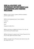 HESI A2 ANATOMY AND&NewLine;PHYSIOLOGY REVIEW SHEET 2026&NewLine;30 QUESTIONS AND VERIFIED&NewLine;SOLUTIONS 