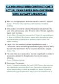 CLC 056 ANALYZING CONTRACT COSTS&NewLine;ACTUAL EXAM PAPER 2026 QUESTIONS&NewLine;WITH ANSWERS GRADED A&plus;
