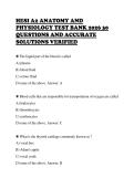 HESI A2 ANATOMY AND&NewLine;PHYSIOLOGY TEST BANK 2026 30&NewLine;QUESTIONS AND ACCURATE&NewLine;SOLUTIONS VERIFIED&NewLine;