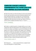 COMPUTER CONCEPTS MODULE 8&NewLine;COMPREHENSIVE TEST PAPER QUESTIONS&NewLine;WITH VERIFIED SOLUTIONS RESOURCE
