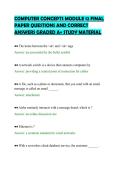COMPUTER CONCEPTS MODULE 12 FINAL&NewLine;PAPER QUESTIONS AND CORRECT&NewLine;ANSWERS GRADED A&plus; STUDY MATERIAL
