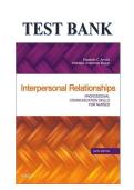 Updated&sol;Latest Interpersonal Relationships Professional Communication Skills for Nurses Elizabeth C&period; Arnold Kathleen Underman Boggs Test Bank Comprehensive Nursing Communication Resource Complete Chapter Questions Answers Therapeutic Communication Clinica