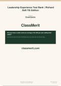 Leadership Experience Test Bank &vert; Richard&NewLine;Daft 7th Edition&NewLine;