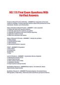 NS 115 Final Exam Questions With Verified Answers
