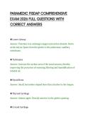 PARAMEDIC FISDAP COMPREHENSIVE&NewLine;EXAM 2026 FULL QUESTIONS WITH&NewLine;CORRECT ANSWERS&NewLine;