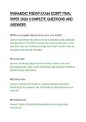 PARAMEDIC FISDAP EXAM SCRIPT FINAL&NewLine;PAPER 2026 COMPLETE QUESTIONS AND&NewLine;ANSWERS