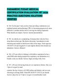 PARAMEDIC FISDAP MEDICAL&NewLine;CERTIFICATION EVALUATION SET 2026&NewLine;PRACTICE QUESTIONS SOLUTIONS&NewLine;VERIFIED&NewLine;