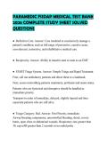 PARAMEDIC FISDAP MEDICAL TEST BANK&NewLine;2026 COMPLETE STUDY SHEET SOLVED&NewLine;QUESTIONS&NewLine;