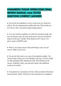 PARAMEDIC FISDAP OPERATIONS FINAL&NewLine;REVIEW MANUAL 2026 TESTED&NewLine;QUESTIONS CORRECT ANSWERS&NewLine;