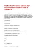 CIC Practice Questions-Identification of Infectious Disease Processes & Answers