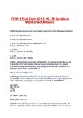 FIN 515 Final Exam &lpar;CH 9&comma; 10&comma; 16&rpar; Questions With Correct Answers