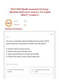 WGU D443 Health Assessment OA Exam Questions and Correct Answers &vert; New Update 2026&sol;27 &vert; Graded A&plus;