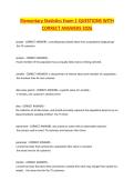 Elementary Statistics Exam 1 QUESTIONS WITH CORRECT ANSWERS 2026