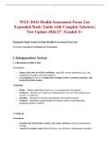WGU D443 Health Assessment Focus List Expanded Study Guide with Complete Solution &vert; New Update 2026&sol;27 &vert; Graded A&plus;