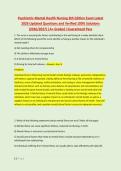 Psychiatric-Mental Health Nursing 8th Edition Exam Latest &NewLine;2026 Updated Questions and Verified 100&percnt; Solutions &NewLine;&lpar;2026&sol;2027&rpar; &vert;A&plus; Graded &vert;Guaranteed Pass