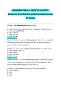 NFHS BASKETBALL EXAMS BUNDLE 2026&sol;2027 &vert; Questions & Verified Answers &vert; 100&percnt; Correct &vert; Pass Guaranteed - A&plus; Graded