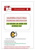 Utility Technician&comma; California Utility&comma; Utility Infrastructure&comma; Field Technician&comma; Utility Maintenance&comma; Infrastructure Inspection&comma; Exam Questions&comma; Practice Test