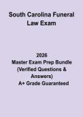 South Carolina Funeral Law Exam&colon; Complete Study Guide&comma; Legal Review Notes & Practice Questions PDF