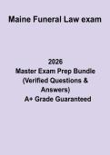 Maine Funeral Law Exam&colon; Complete Study Guide&comma; Legal Review Notes & Practice Questions PDF