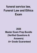 Funeral Service Law&comma; Funeral Law and Ethics Exam&colon; Complete Study Guide&comma; Legal Review Notes & Practice Questions PDF