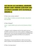 VATI RN RN VATI MATERNAL NEWBORN&NewLine;REVIEW SHEET VERIFIED QUESTIONS AND&NewLine;ACCURATE ANSWERS WITH RATIONALES&NewLine;GRADED A&plus;
