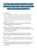CLC 056 ANALYZING CONTRACT COSTS&NewLine;CERTIFICATION SCRIPT 2026 QUESTIONS&NewLine;WITH SOLUTIONS GRADED A&plus;