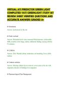 VIRTUAL ATI PREDICTOR GREEN LIGHT&NewLine;COMPLETED VATI GREENLIGHT STUDY SET&NewLine;REVIEW SHEET VERIFIED QUESTIONS AND&NewLine;ACCURATE ANSWERS GRADED A&plus;