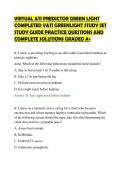VIRTUAL ATI PREDICTOR GREEN LIGHT&NewLine;COMPLETED VATI GREENLIGHT STUDY SET&NewLine;STUDY GUIDE PRACTICE QUESTIONS AND&NewLine;COMPLETE SOLUTIONS GRADED A&plus;