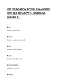 VSP FOUNDATION ACTUAL EXAM PAPER&NewLine;2026 QUESTIONS WITH SOLUTIONS&NewLine;GRADED A&plus;