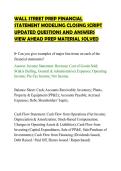 WALL STREET PREP FINANCIAL&NewLine;STATEMENT MODELING CLOSING SCRIPT&NewLine;UPDATED QUESTIONS AND ANSWERS&NewLine;VIEW AHEAD PREP MATERIAL SOLVED&NewLine;