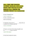 WALL STREET PREP FINANCIAL&NewLine;STATEMENT MODELING CONCLUDING&NewLine;REVIEW SHEET PRACTICE SOLUTION&NewLine;BUNDLED FULLY VERIFIED ONE&NewLine;HUNDRED PERCENT PASS GUARANTEED&NewLine;