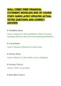 WALL STREET PREP FINANCIAL&NewLine;STATEMENT MODELING END OF COURSE&NewLine;STUDY GUIDE LATEST UPDATED ACTUAL&NewLine;TESTED QUESTIONS AND CORRECT&NewLine;ANSWERS&NewLine;