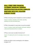 WALL STREET PREP FINANCIAL&NewLine;STATEMENT MODELING TERMINAL&NewLine;CERTIFICATION EVALUATION COMPLETE&NewLine;QUESTIONS WITH FULL SOLUTION&NewLine;ALREADY PASSED