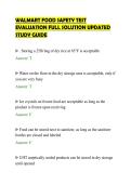 WALMART FOOD SAFETY TEST&NewLine;EVALUATION FULL SOLUTION UPDATED&NewLine;STUDY GUIDE&NewLine;