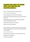 WALMART FOOD SAFETY TEST REVIEW&NewLine;SHEET LATEST QUESTIONS AND&NewLine;SOLUTIONS GRADED A&plus;