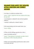 WALMART FOOD SAFETY TEST UPDATED&NewLine;ACTUAL QUESTIONS AND CORRECT&NewLine;ANSWERS&NewLine;