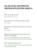 CLC 056 ACTUAL EXAM PAPER 2026&NewLine;QUESTIONS WITH SOLUTIONS GRADED A&plus;