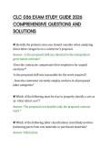 CLC 056 EXAM STUDY GUIDE 2026&NewLine;COMPREHENSIVE QUESTIONS AND&NewLine;SOLUTIONS
