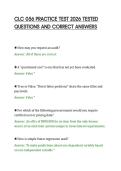 CLC 056 PRACTICE TEST 2026 TESTED&NewLine;QUESTIONS AND CORRECT ANSWERS