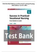 Updated&sol;Latest Success in Practical Vocational Nursing From Student to Leader 10th Edition by Kathryn Harkreader Carol Hoyer and Mary Ann Hogan 2025&ndash;2026 Comprehensive Test Bank Questions and Answers for Practical Vocational Nursing Examination Preparatio