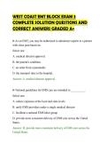 WEST COAST EMT BLOCK EXAM 3&NewLine;COMPLETE SOLUTION QUESTIONS AND&NewLine;CORRECT ANSWERS GRADED A&plus;&NewLine;