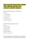 WEST COAST EMT BLOCK EXAM 3 REVIEW&NewLine;SHEET VERIFIED QUESTIONS AND&NewLine;ACCURATE ANSWERS GRADED A&plus;