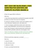 WEST COAST EMT BLOCK EXAM 3 STUDY&NewLine;GUIDE PRACTICE QUESTIONS AND&NewLine;COMPLETE SOLUTIONS GRADED A&plus;