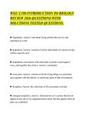 WGU C190 INTRODUCTION TO BIOLOGY&NewLine;REVIEW 2026 QUESTIONS WITH&NewLine;SOLUTIONS TESTED QUESTIONS&period;&NewLine;