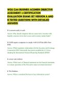 WGU C201 BUSINESS ACUMEN OBJECTIVE&NewLine;ASSESSMENT 2 CERTIFICATION&NewLine;EVALUATION EXAMS SET VERSION A AND&NewLine;B TESTED QUESTIONS WITH DETAILED&NewLine;ANSWERS&NewLine;