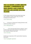WGU C201 BUSINESS ACUMEN OBJECTIVE&NewLine;ASSESSMENT 2 COMPREHENSIVE TEST&NewLine;BANK VERSION A AND B COMPLETE&NewLine;QUESTIONS AND ANSWERS WITH FULL&NewLine;SOLUTION&NewLine;